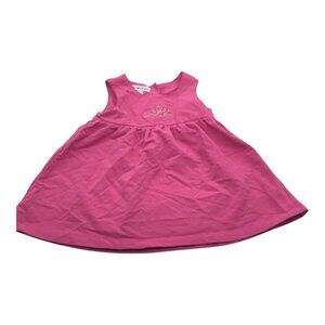 Tommy Hilfiger Baby Girl Pink Dress 3-6M Floral Embroidery Sleeveless Cotton